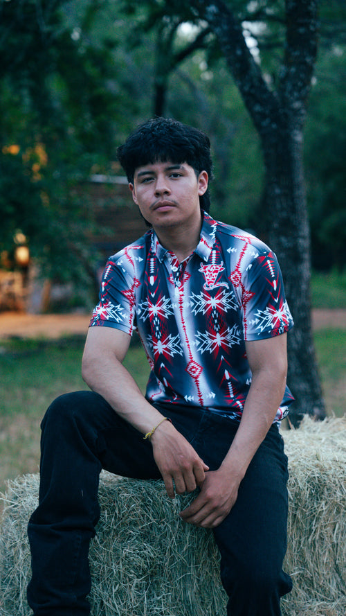 black and red POLO